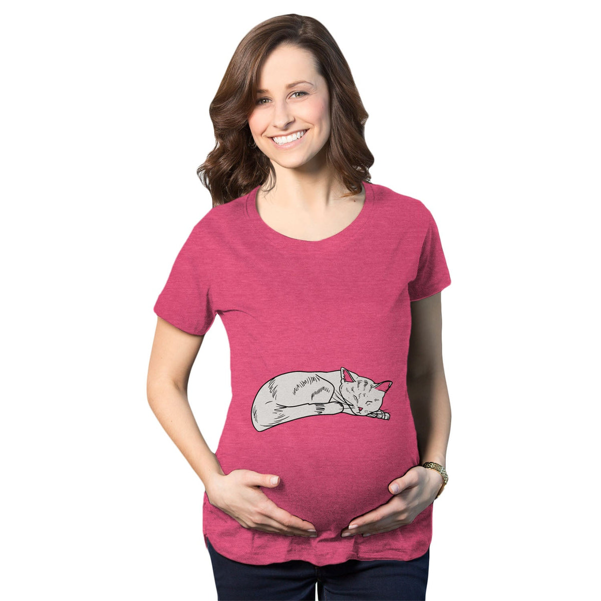 Cat On Baby Bump Maternity T Shirt product image 5