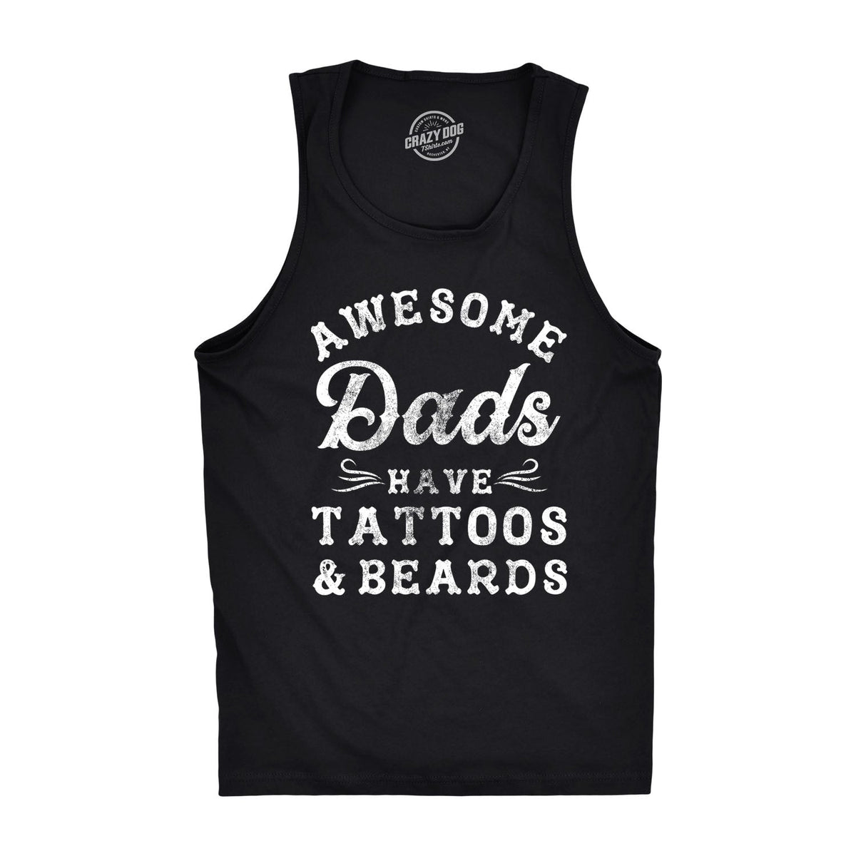 Awesome Dads Have Tattoos And Beards Men's Tank Top