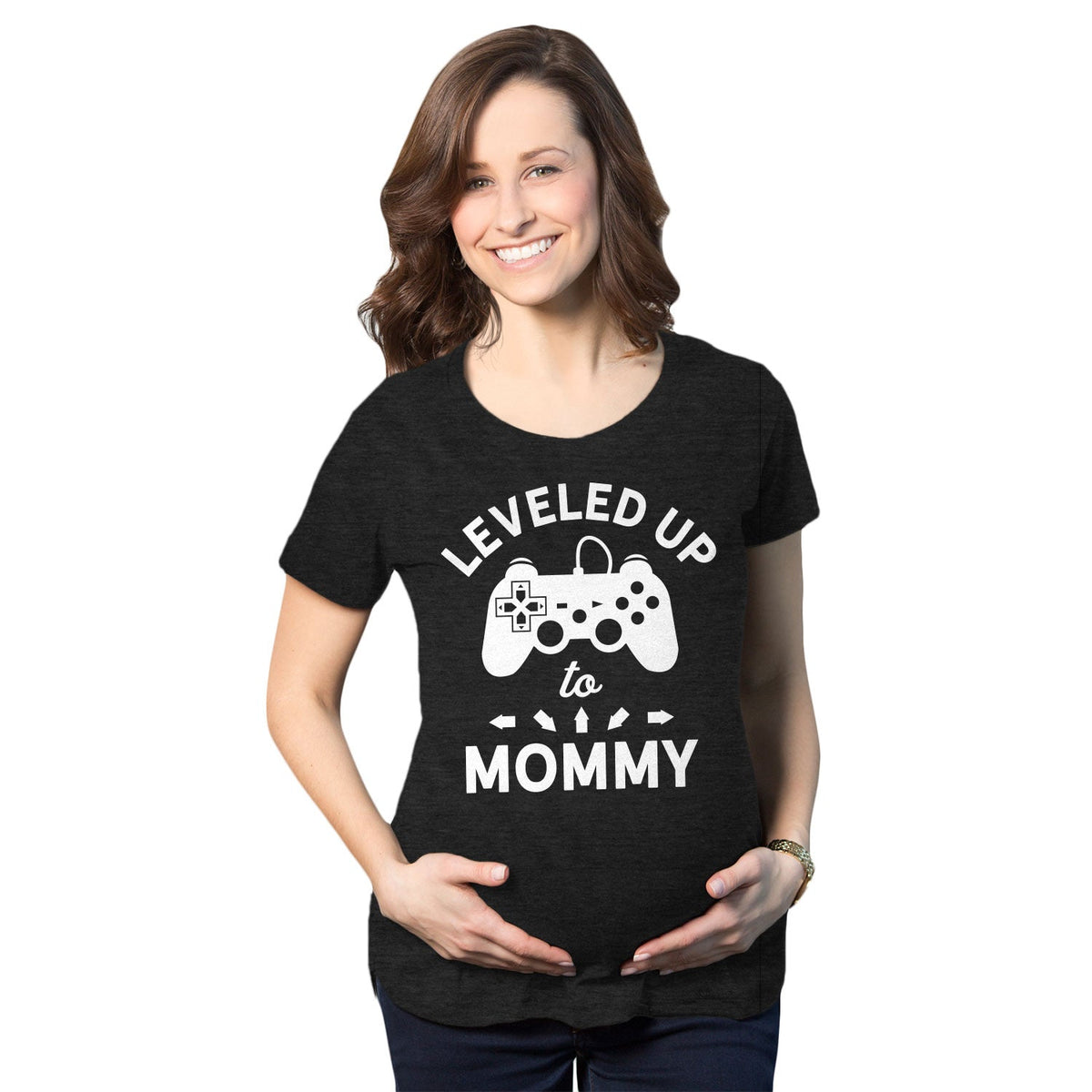Leveled Up To Mommy Maternity T Shirt product image 1