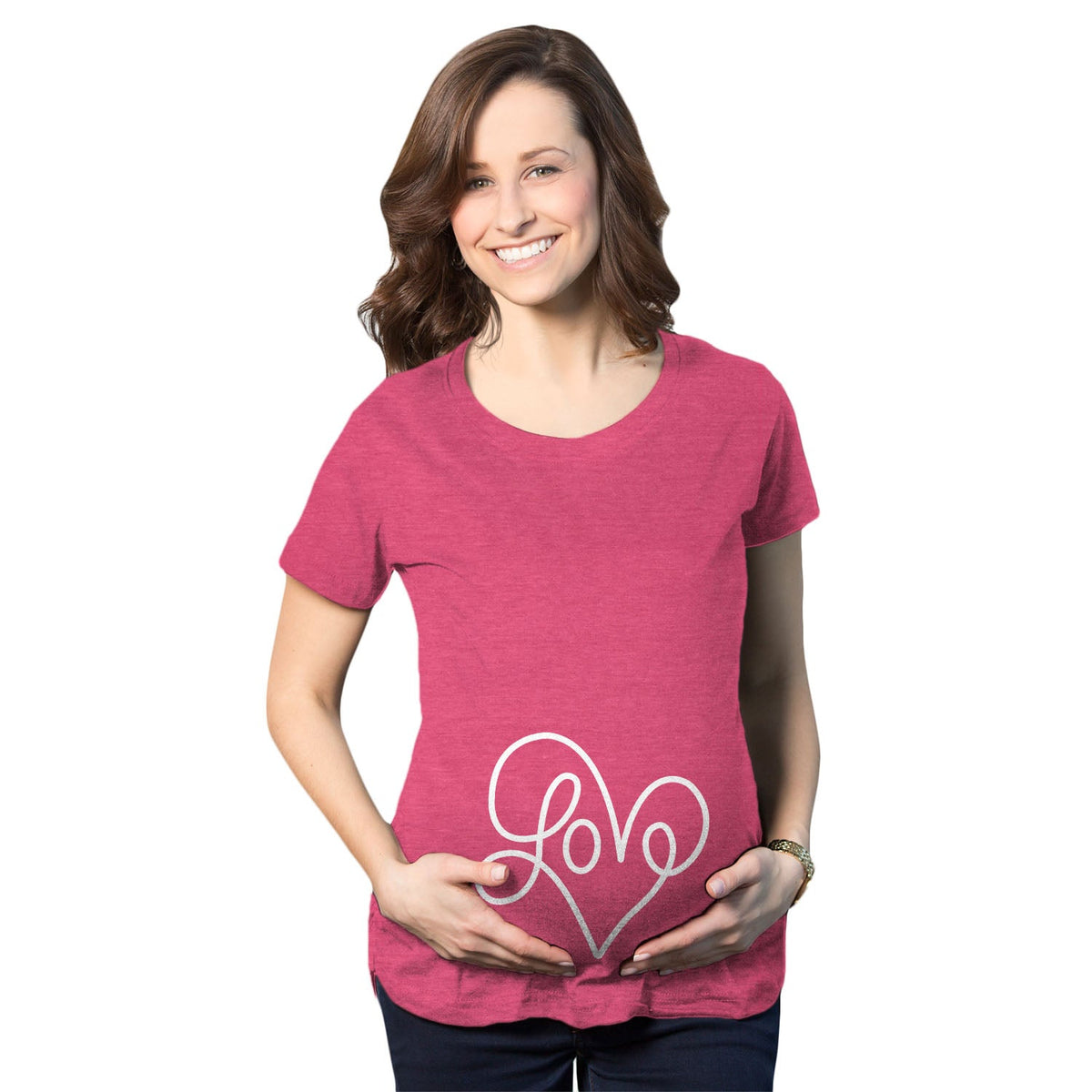Love Script Heart Maternity T Shirt product image 5