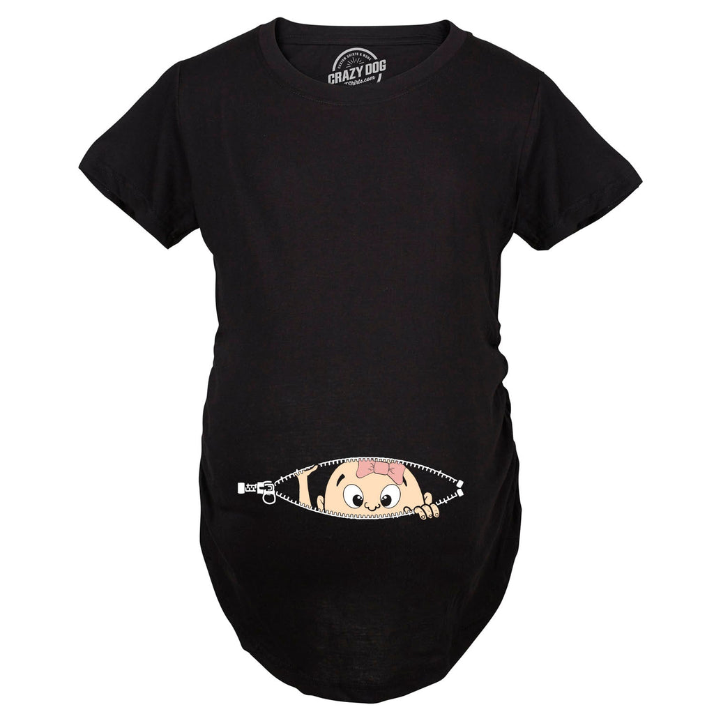 Peeking Caucasian Baby Girl Maternity T Shirt product image 3