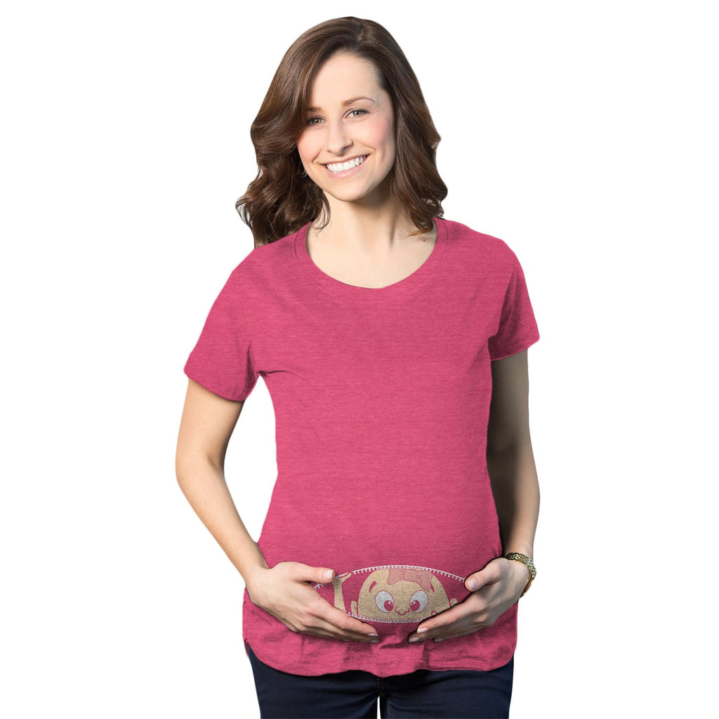 Peeking Caucasian Baby Girl Maternity T Shirt product image 7