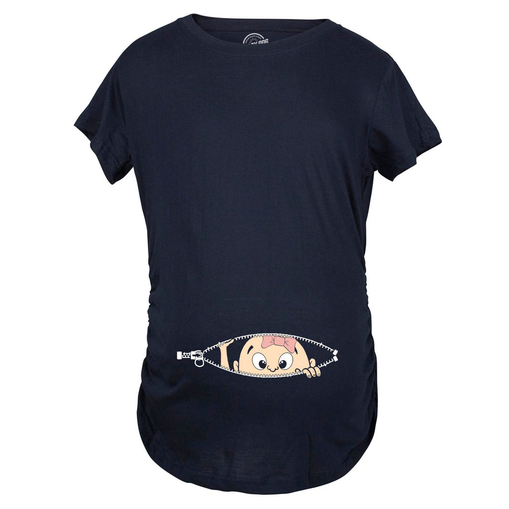 Peeking Caucasian Baby Girl Maternity T Shirt product image 13
