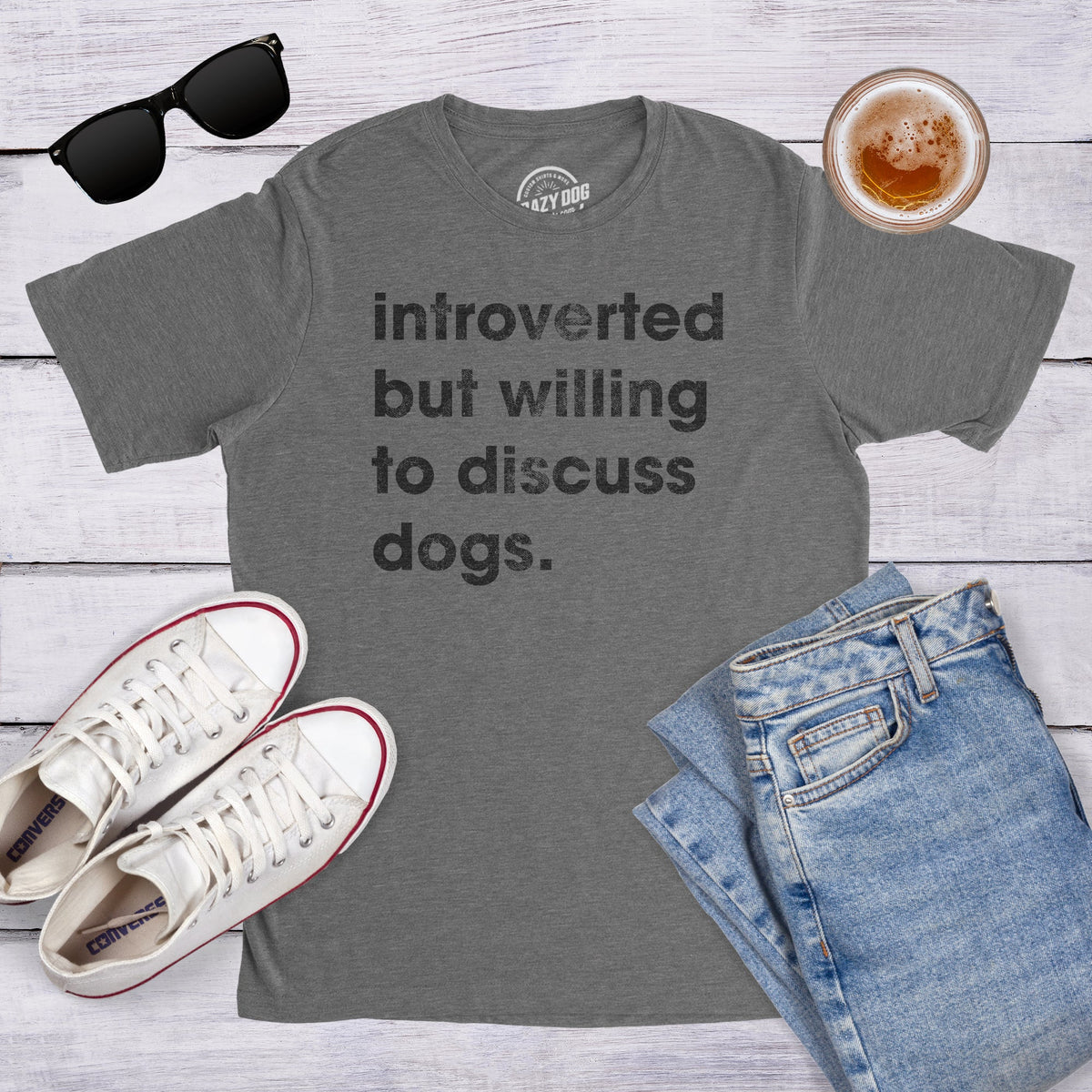 Introverted But Willing To Discuss Dogs Men's T Shirt product image 2