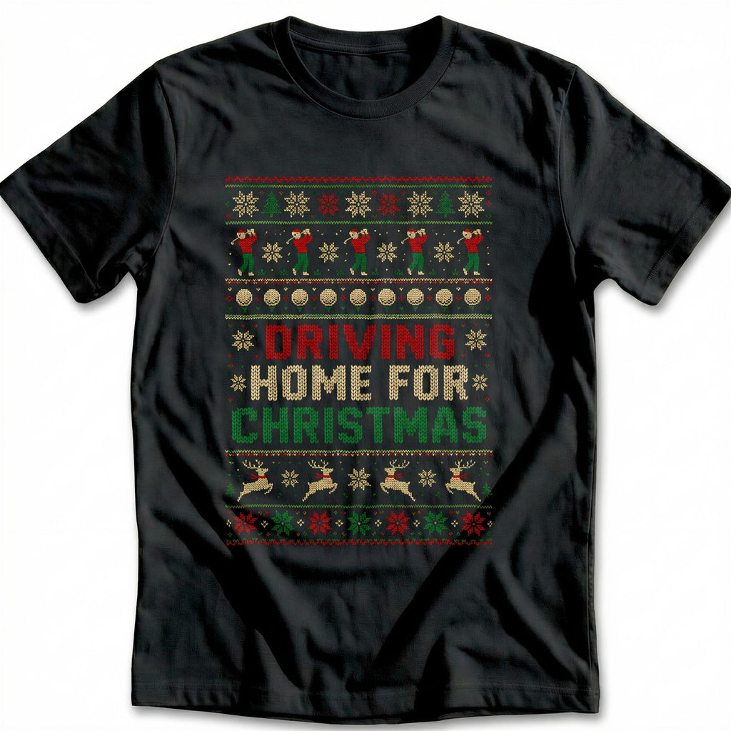 Driving Home for Christmas Sweater Golf T-Shirt US product image 2