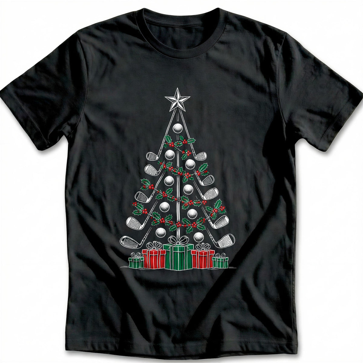 Golf Clubs Christmas Tree Gifts T-Shirt AU product image 3