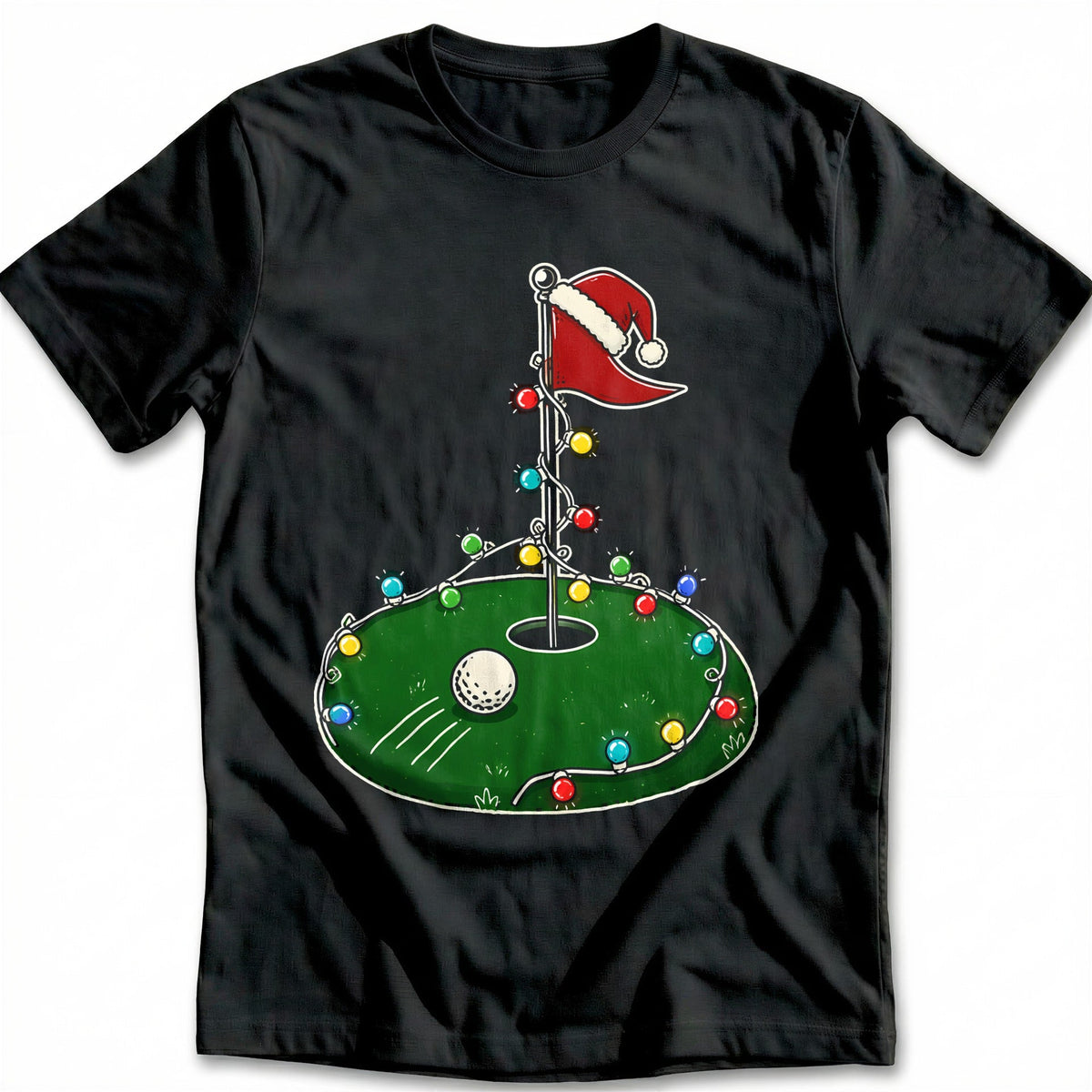 Golf Green Christmas Lights T-Shirt US product image 3