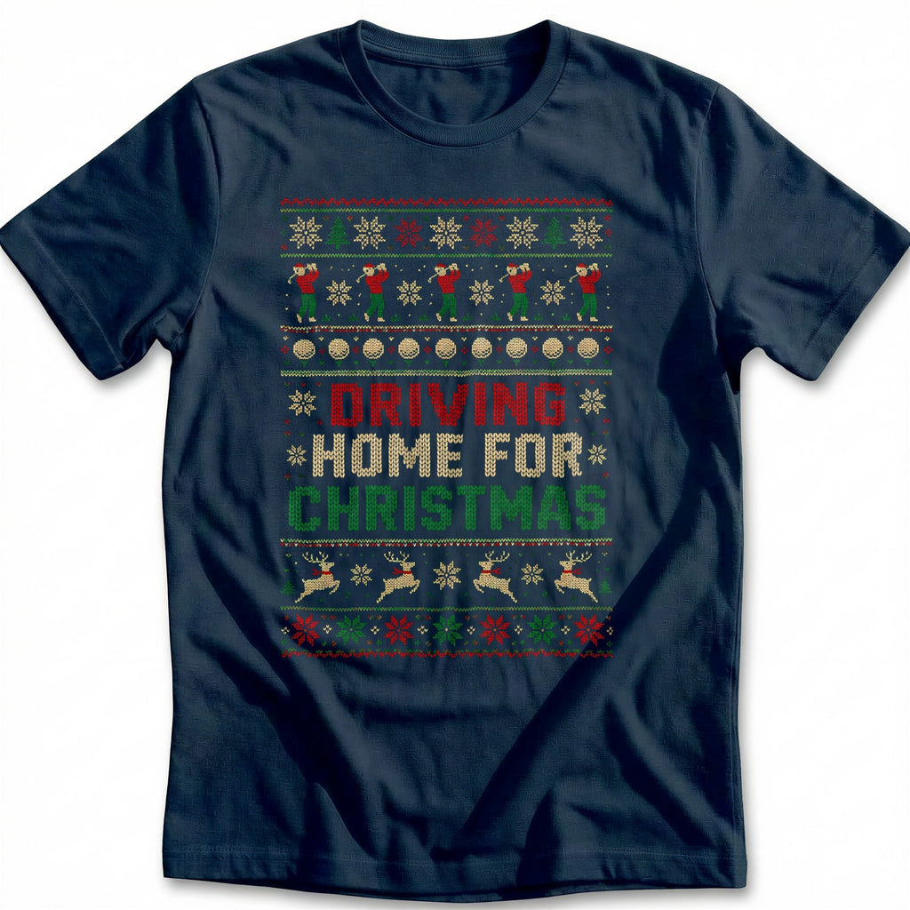 Driving Home for Christmas Sweater Golf T-Shirt US product image 1