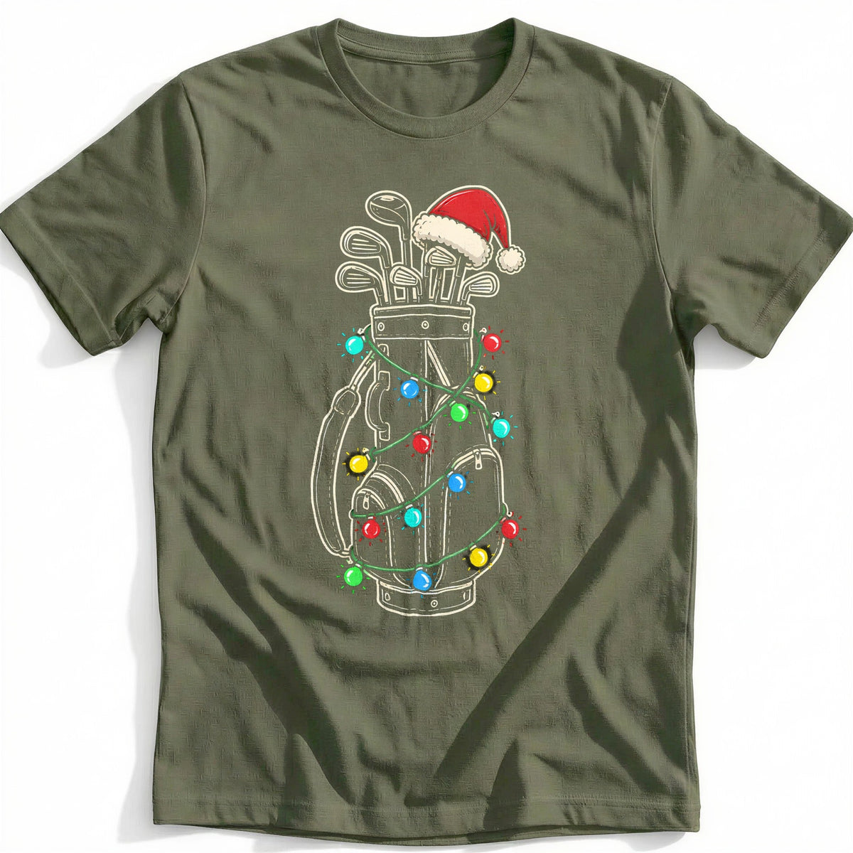 Golf Bag Christmas Lights T-Shirt