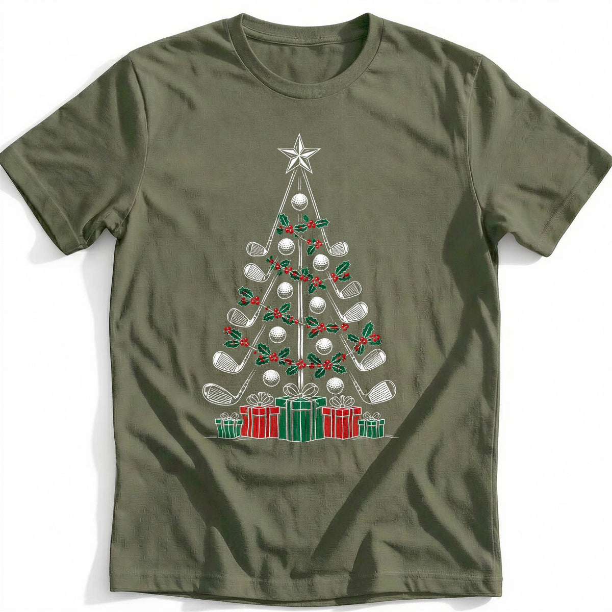 Golf Clubs Christmas Tree Gifts T-Shirt AU product image 4