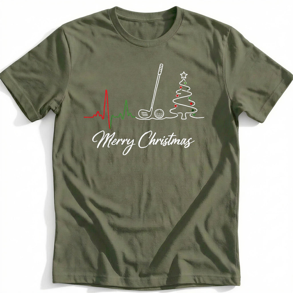 Golf Heartbeat Merry Christmas T-Shirt AU product image 4