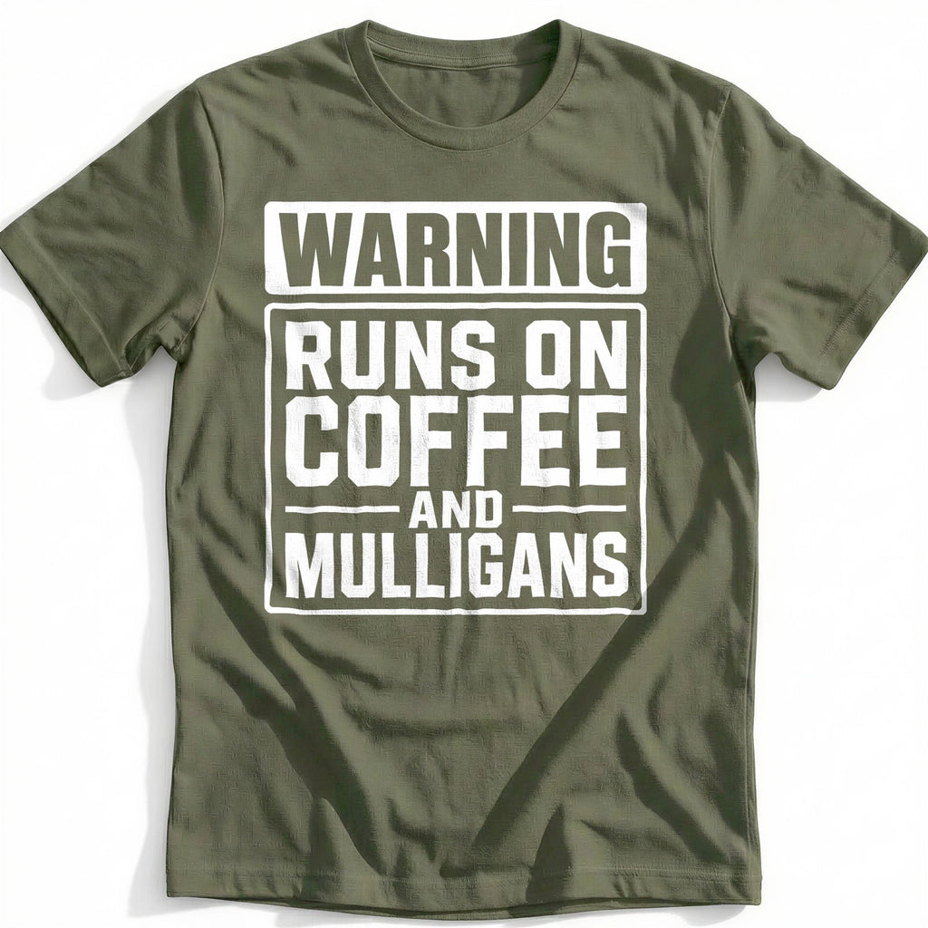 Warning Runs on Coffee and Mulligans 88 Golf T-Shirt GC product image 4