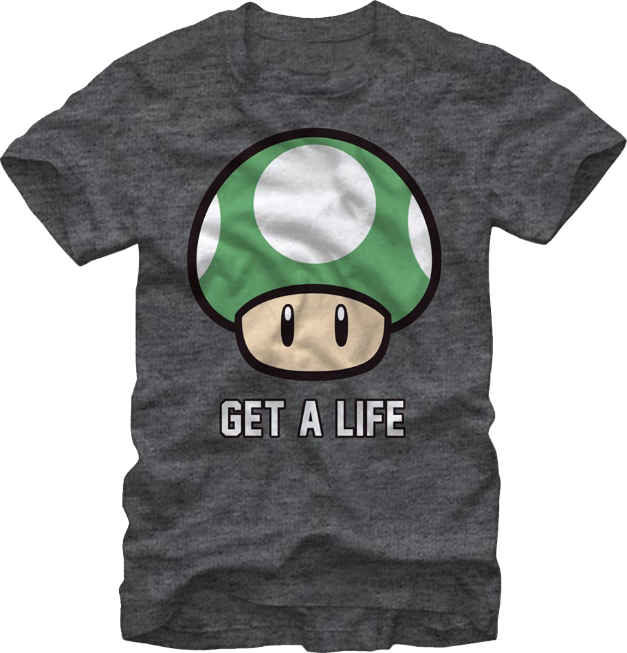 1-Up Mushroom Get A Life Super Mario Bros. T-Shirt product image 1