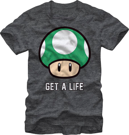 1-Up Mushroom Get A Life Super Mario Bros. T-Shirt product image 1