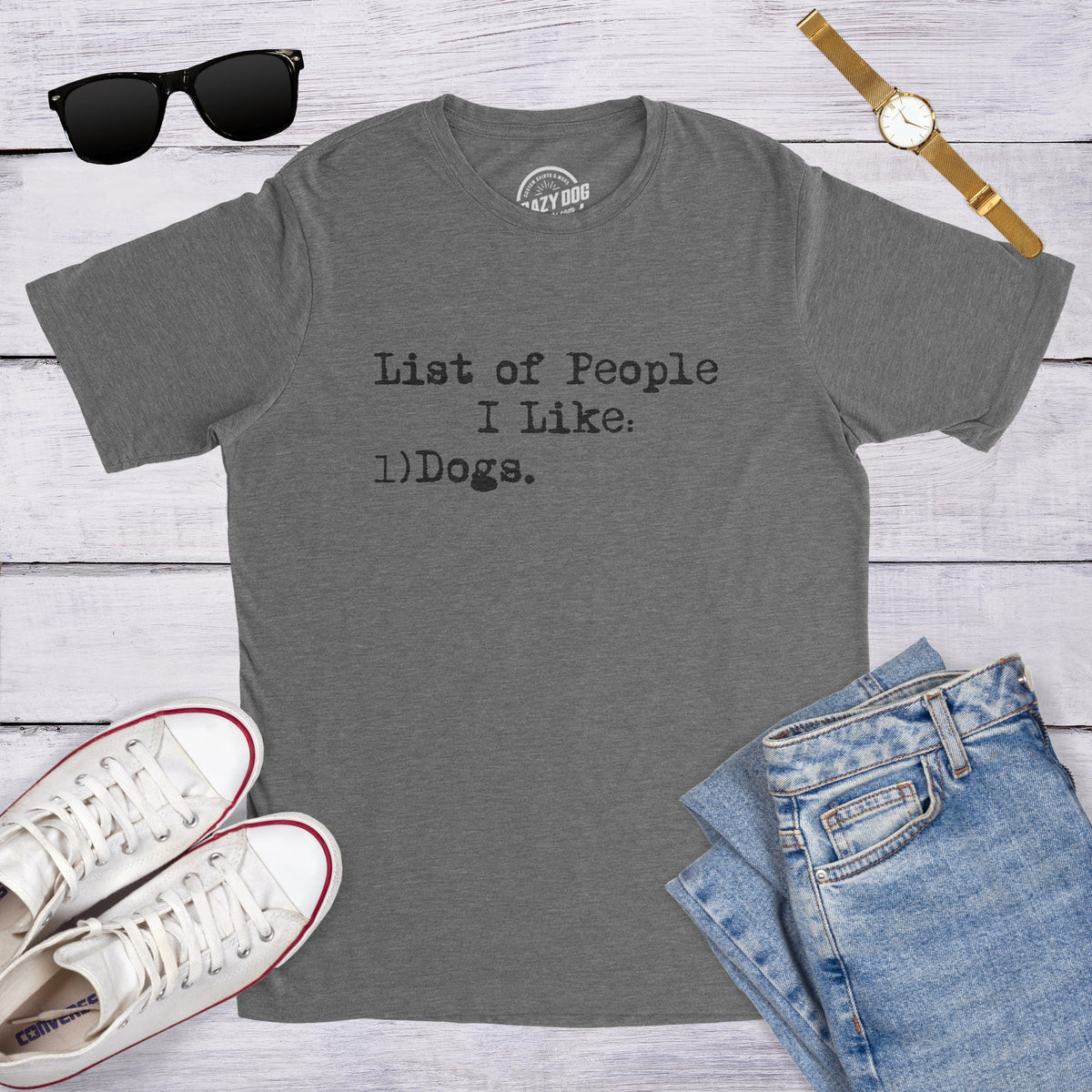 List Of People I Like: Dogs Men's T Shirt product image 2
