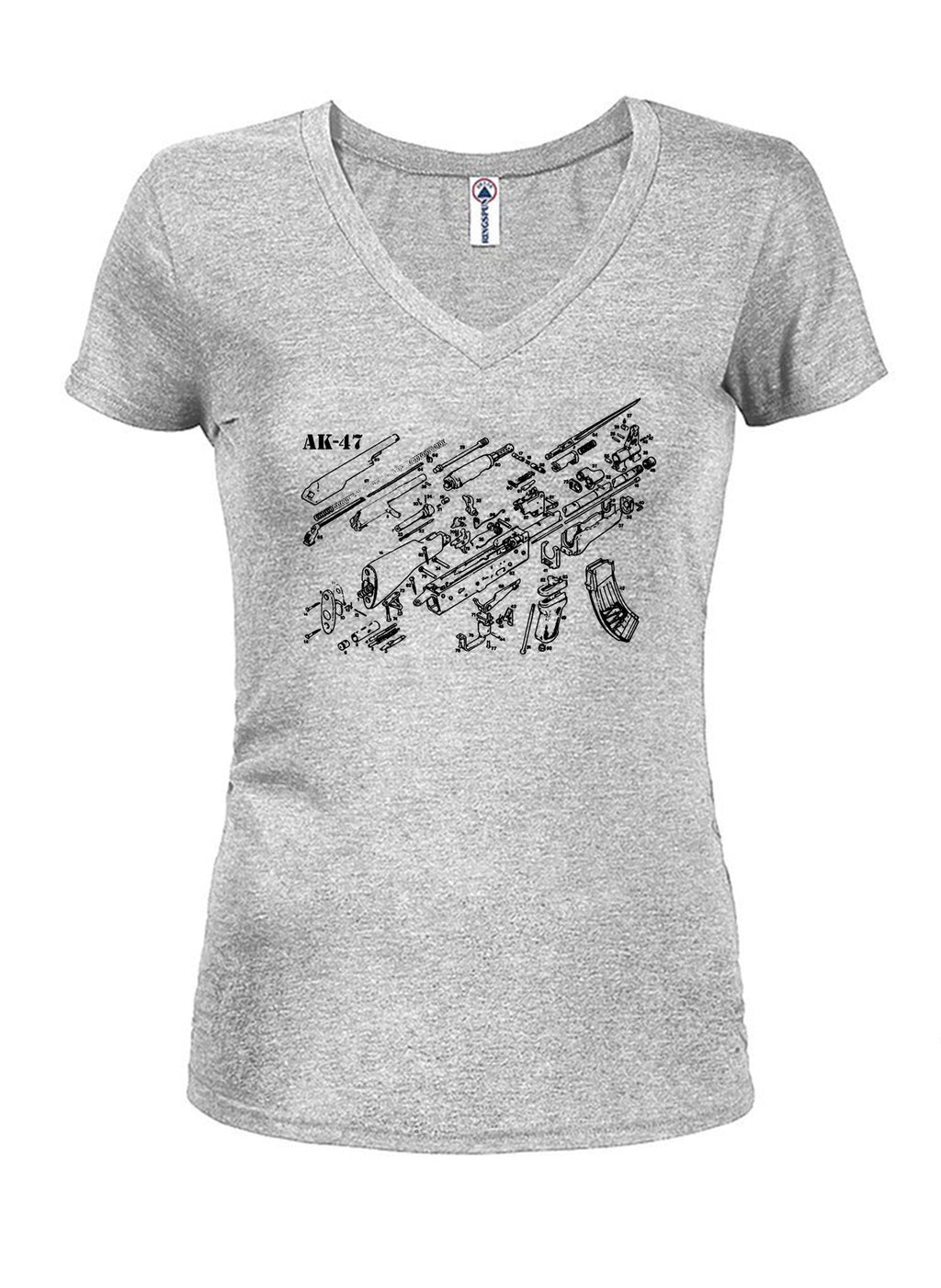 AK-47 Schematic Juniors V Neck T-Shirt product image 3