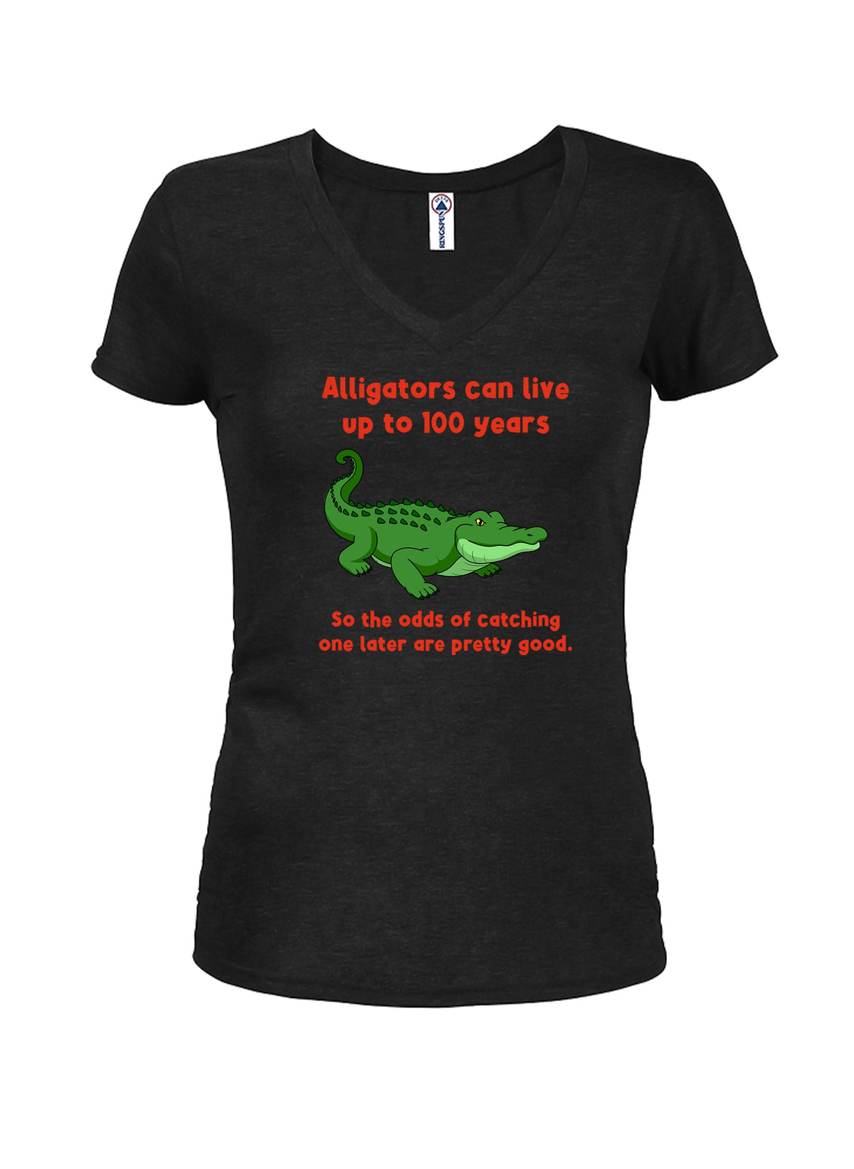 Alligators can live up to 100 years Juniors V Neck T-Shirt product image 1