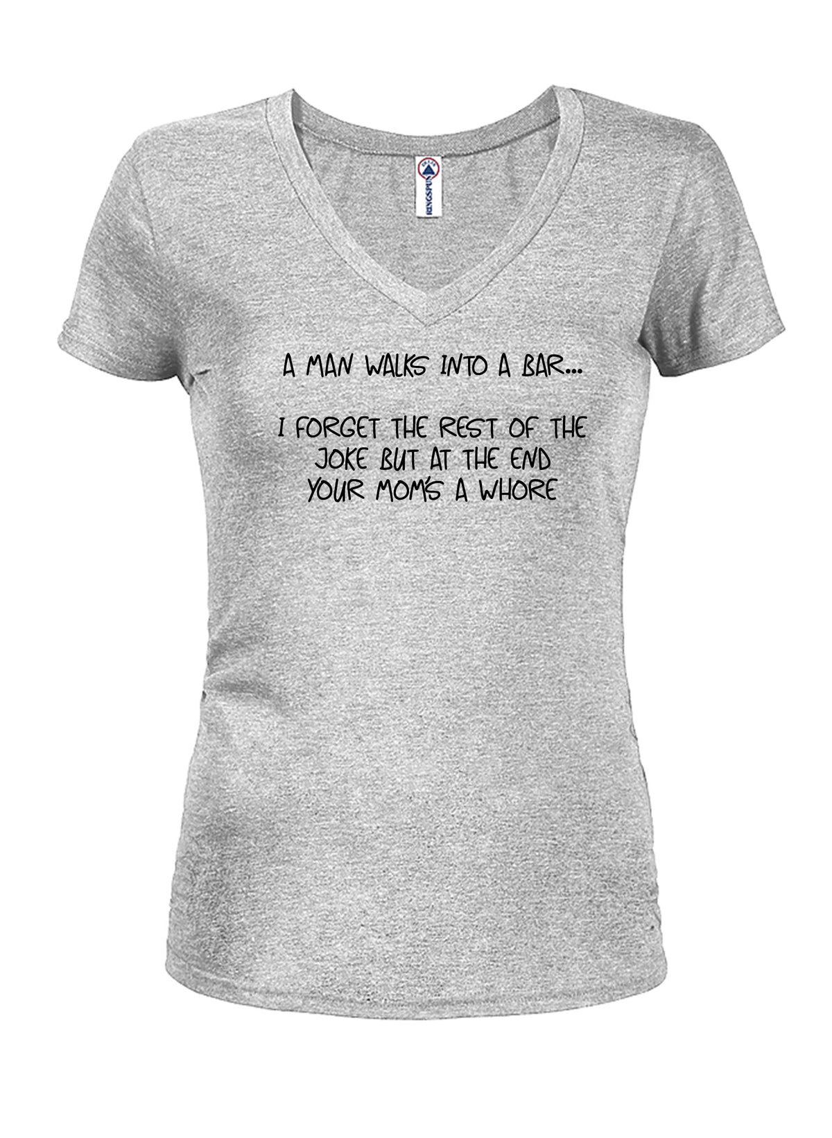 A man walks into a bar... Juniors V Neck T-Shirt product image 3