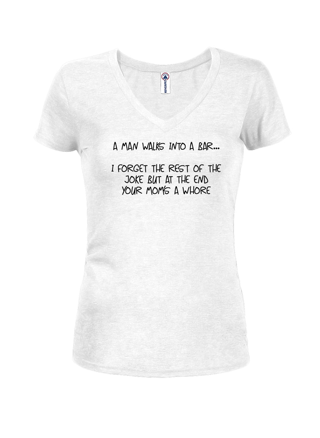 A man walks into a bar... Juniors V Neck T-Shirt product image 2
