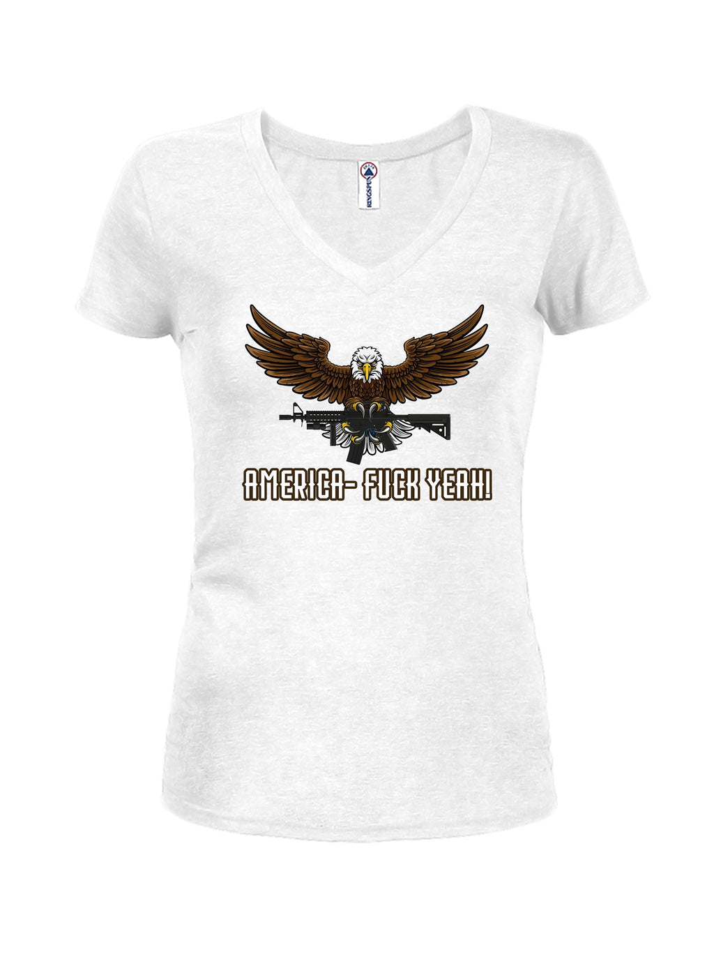 America - Fuck Yeah! Juniors V Neck T-Shirt product image 2