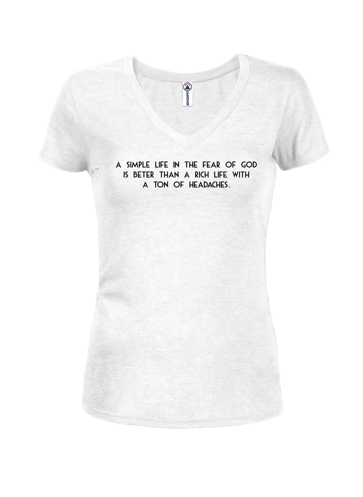 A simple life in the fear of God Juniors V Neck T-Shirt product image 2