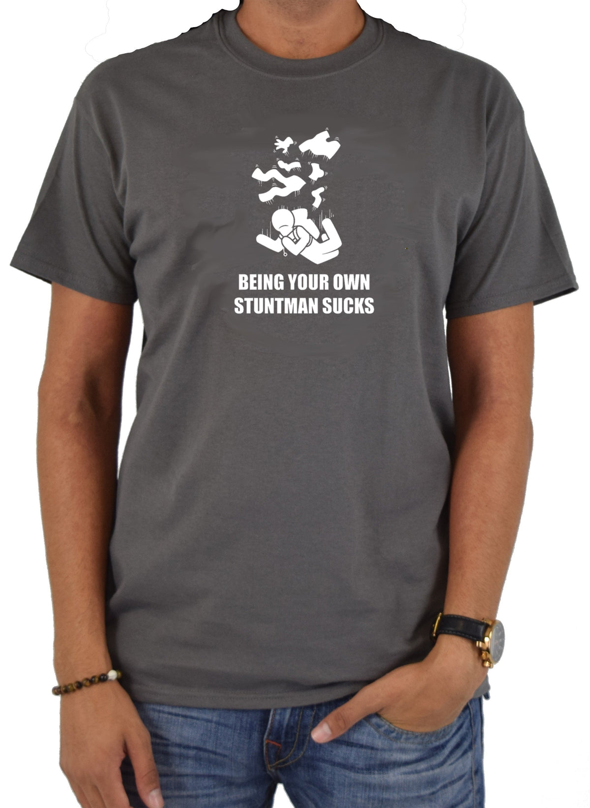 Being Your Own Stuntman Sucks T-Shirt product image 4