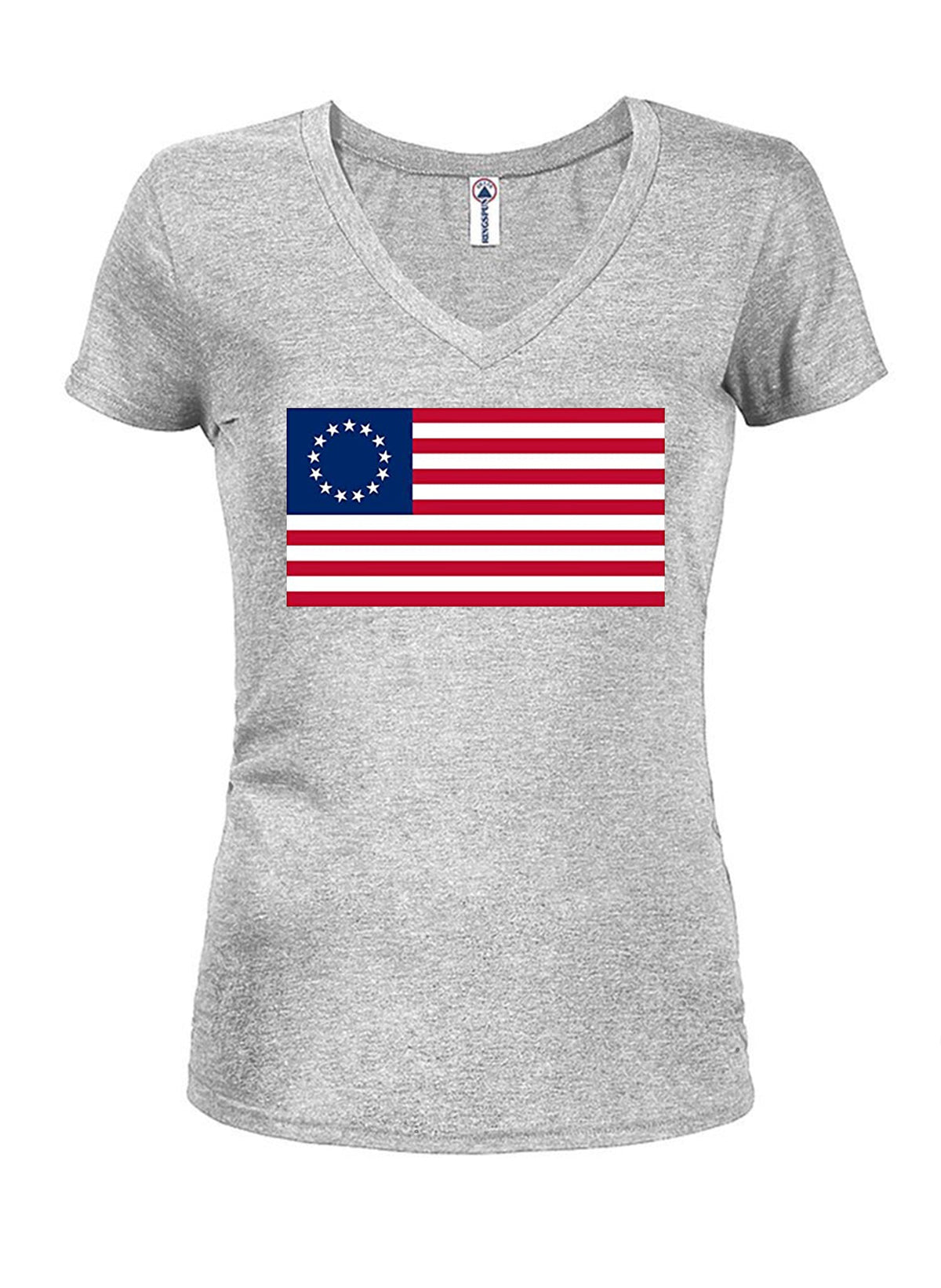 American Flag Betsy Ross 13 Colonies Juniors V Neck T-Shirt product image 3