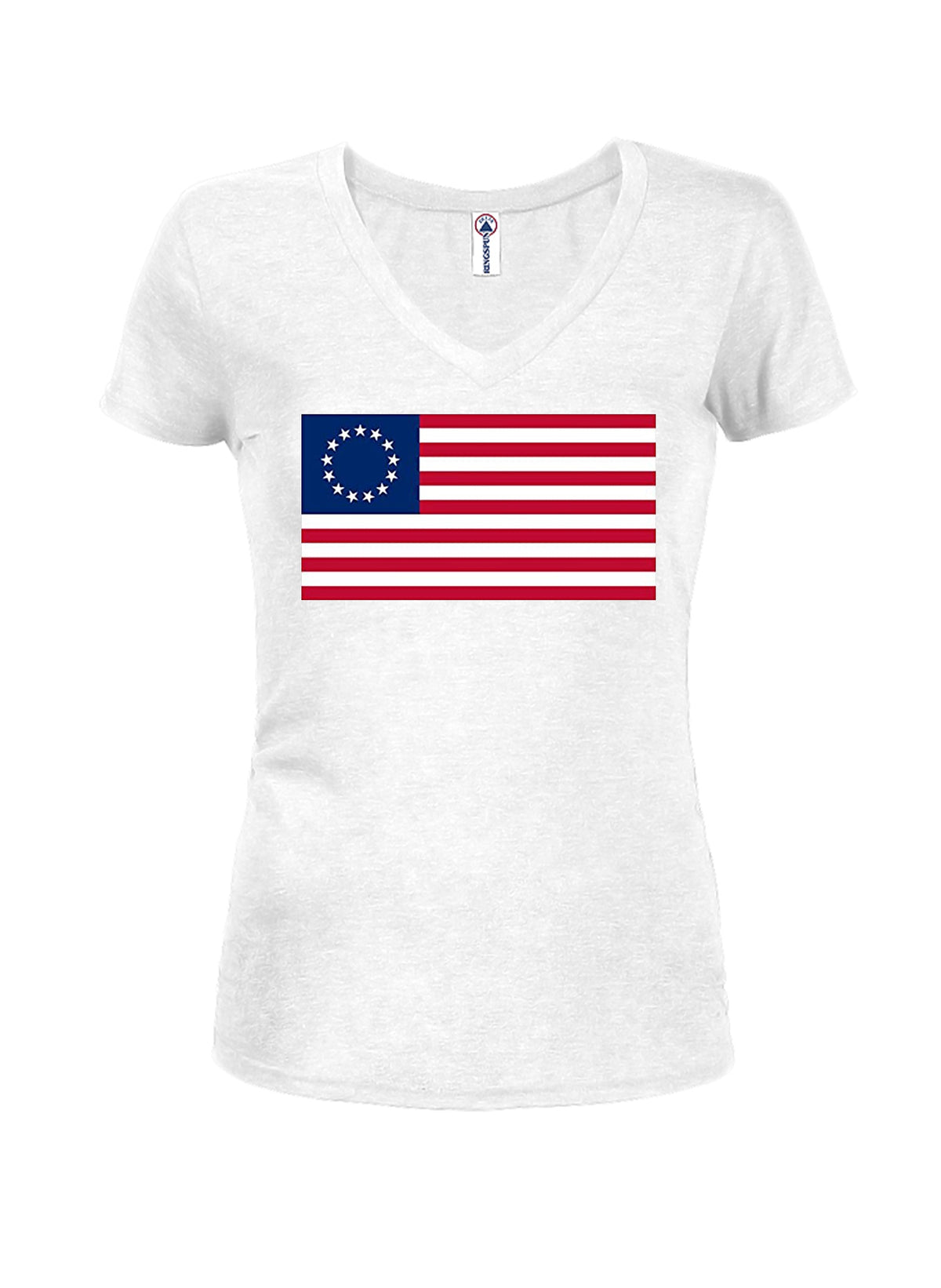 American Flag Betsy Ross 13 Colonies Juniors V Neck T-Shirt product image 2