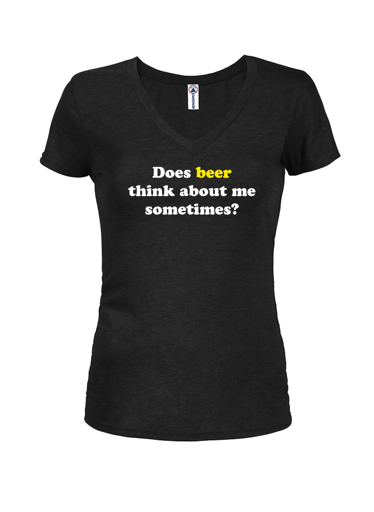 Does beer think about me sometimes? Juniors V Neck T-Shirt product image 1