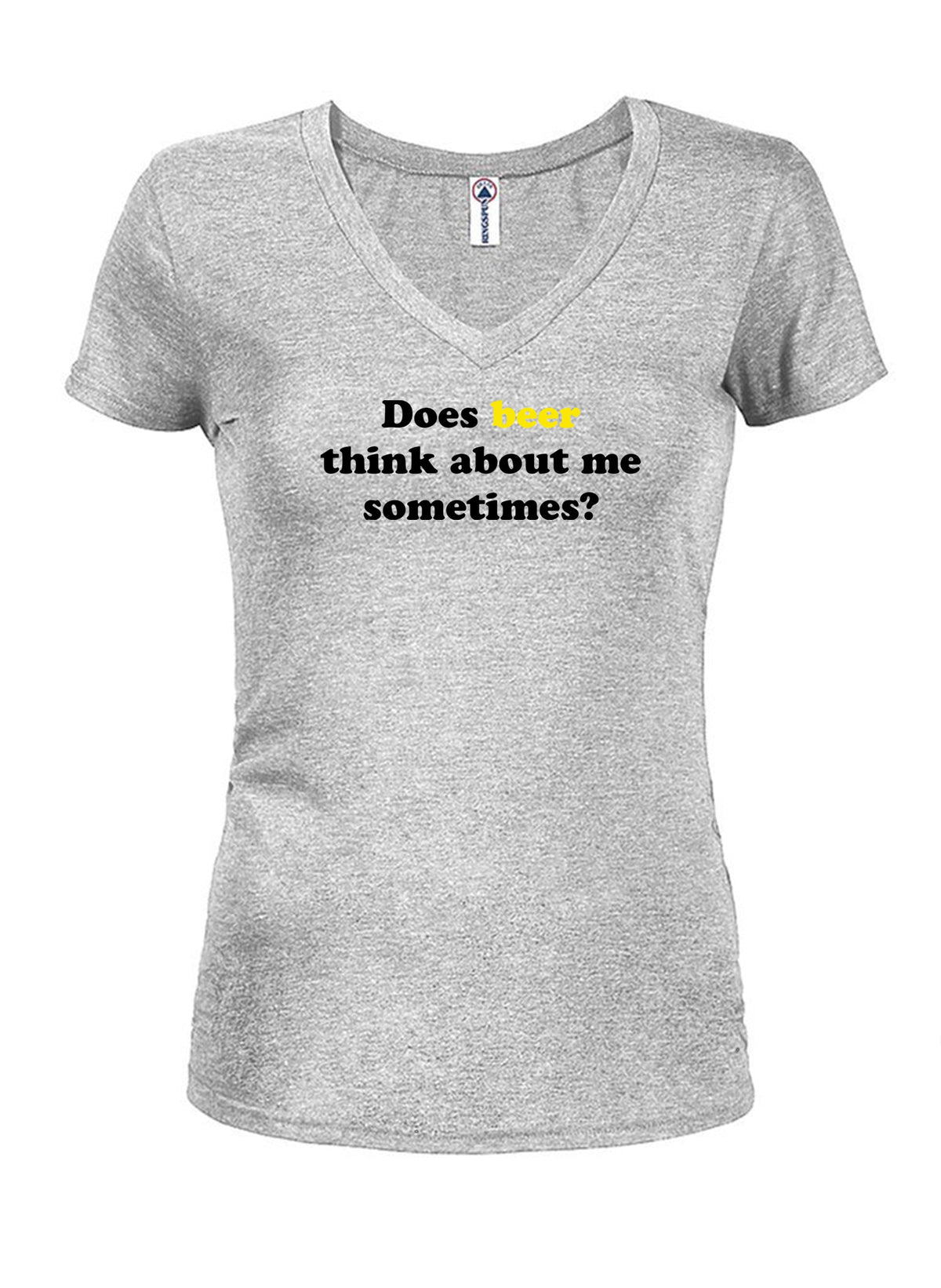 Does beer think about me sometimes? Juniors V Neck T-Shirt product image 3