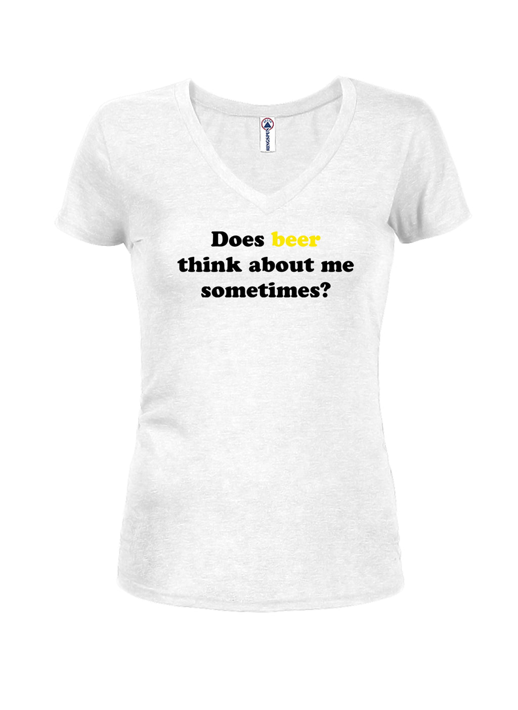 Does beer think about me sometimes? Juniors V Neck T-Shirt product image 2