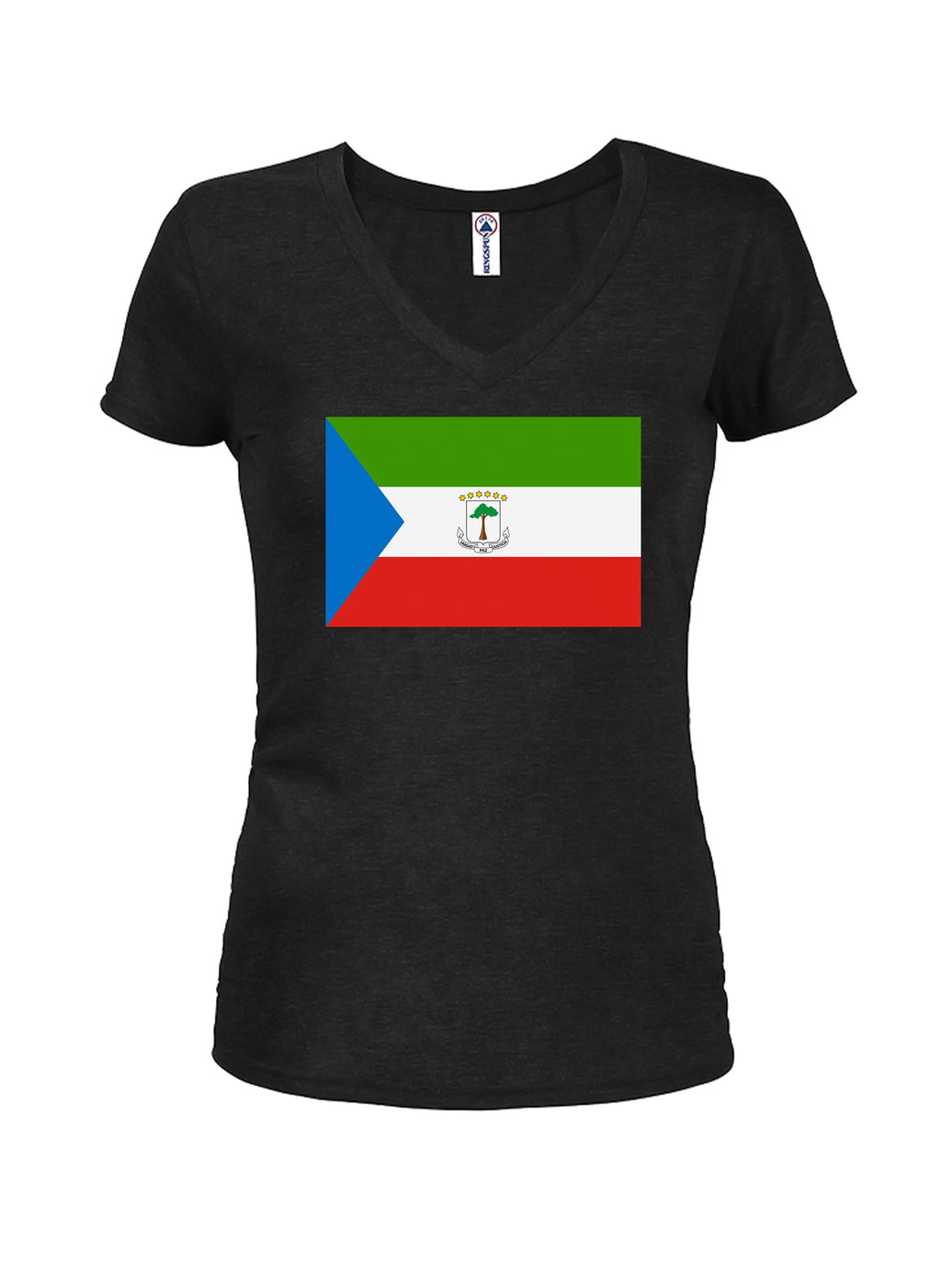 Equatorial Guinean Flag Juniors V Neck T-Shirt product image 1