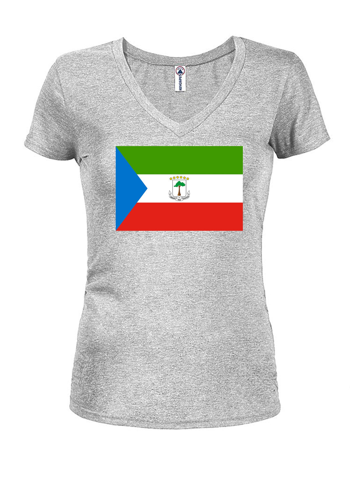 Equatorial Guinean Flag Juniors V Neck T-Shirt product image 3