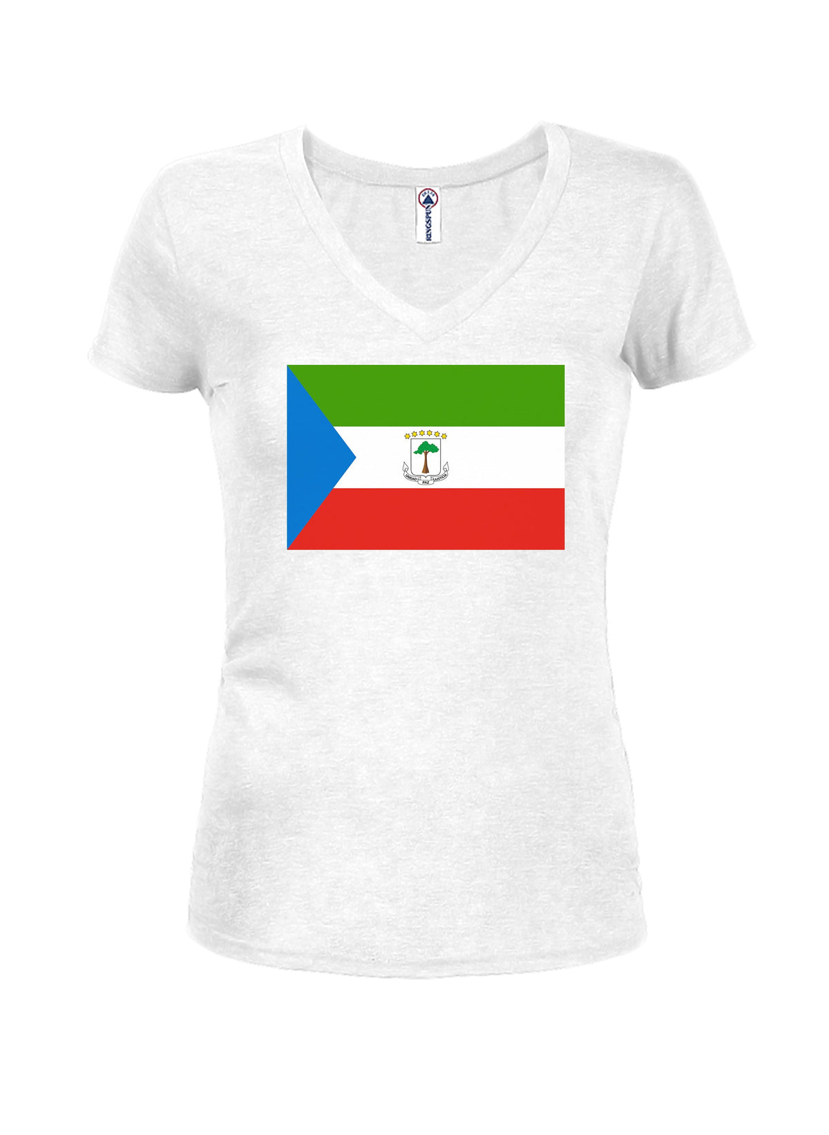 Equatorial Guinean Flag Juniors V Neck T-Shirt product image 2