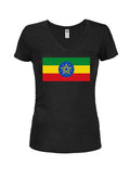 Ethiopian Flag Juniors V Neck T-Shirt product image 1