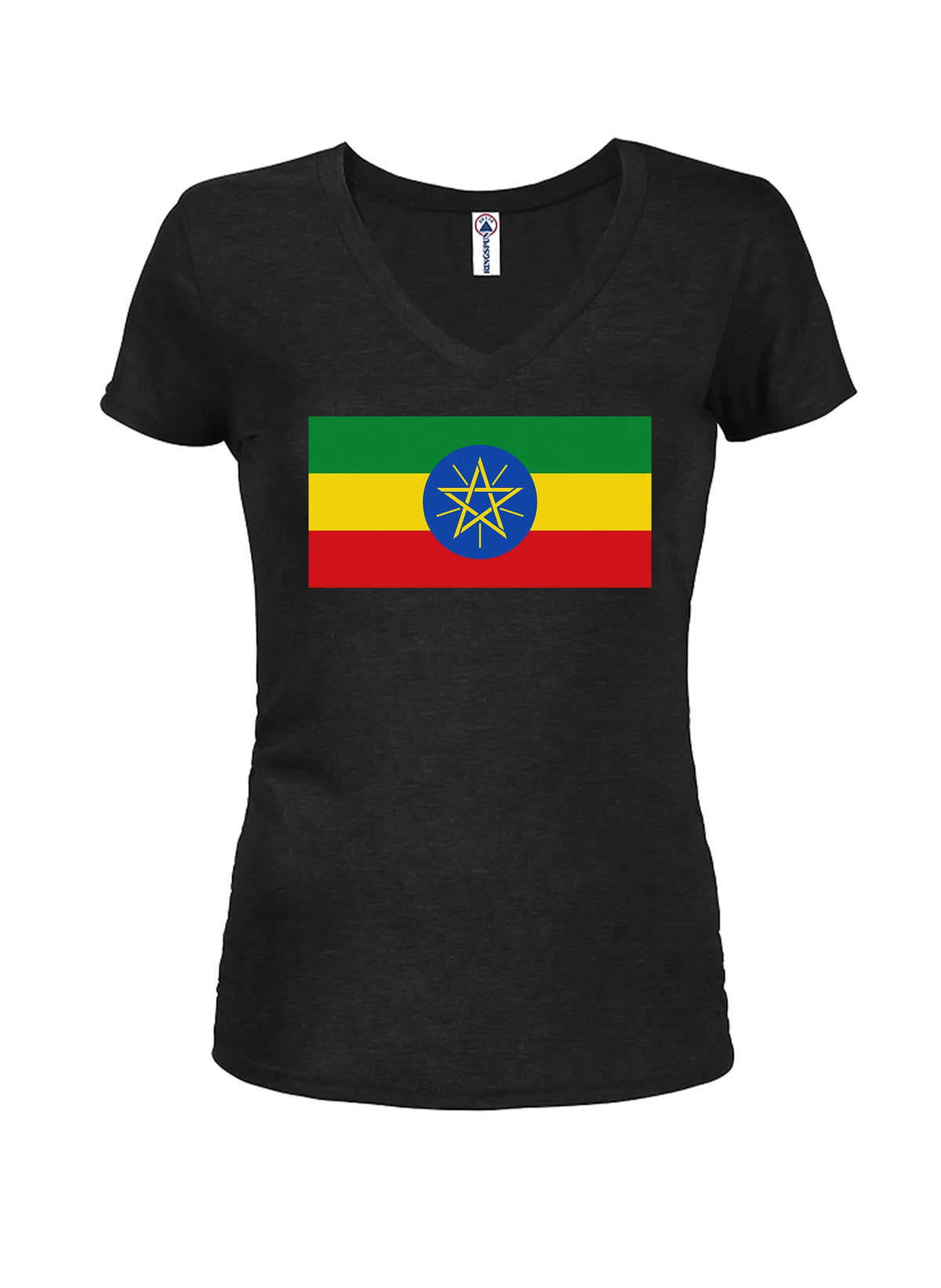 Ethiopian Flag Juniors V Neck T-Shirt product image 1