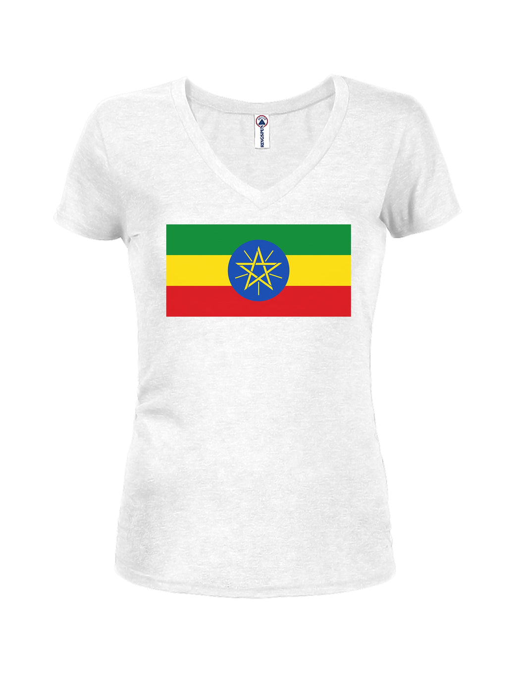 Ethiopian Flag Juniors V Neck T-Shirt product image 2