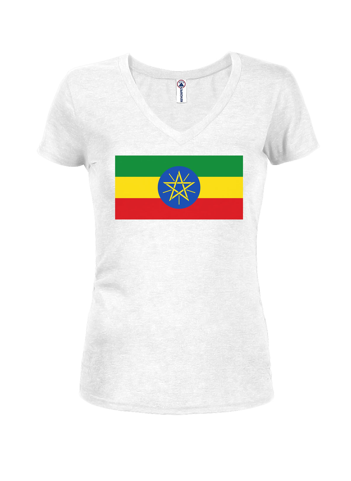 Ethiopian Flag Juniors V Neck T-Shirt product image 2