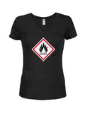 Fire Hazard Symbol Juniors V Neck T-Shirt product image 1