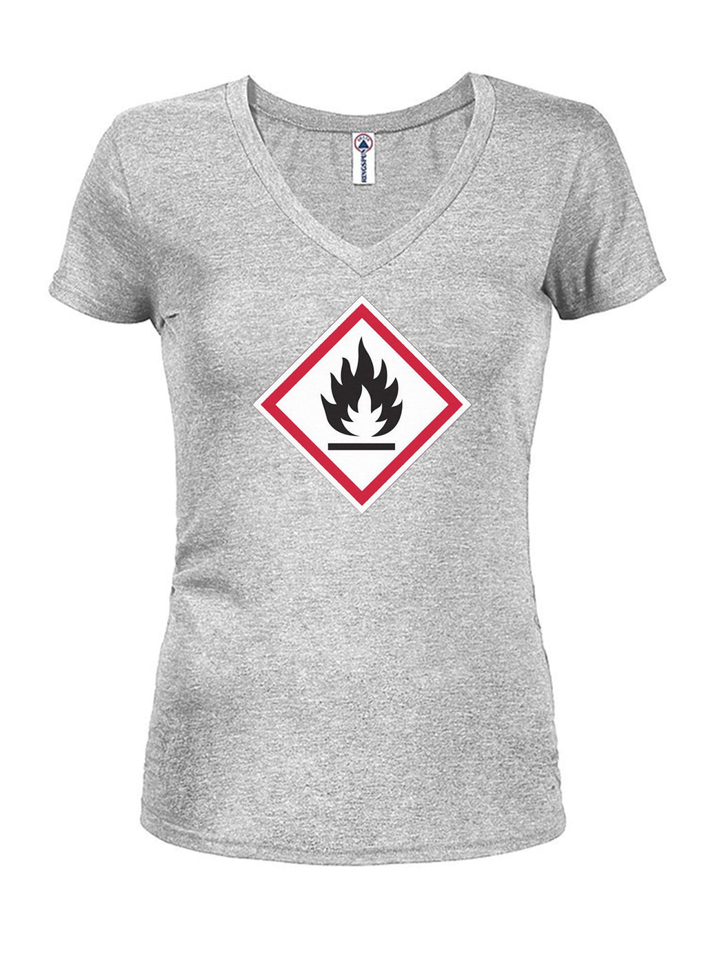 Fire Hazard Symbol Juniors V Neck T-Shirt product image 3