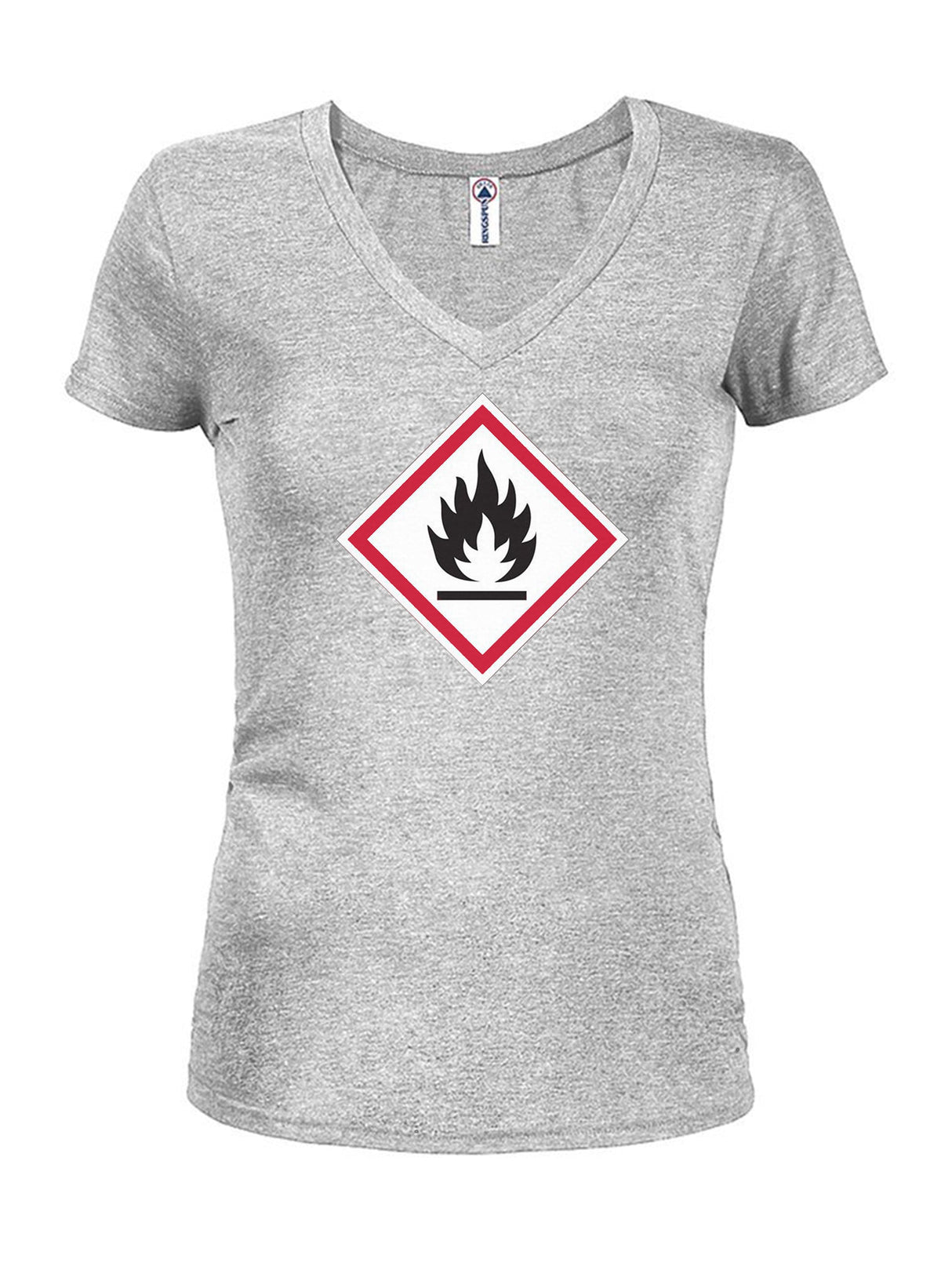 Fire Hazard Symbol Juniors V Neck T-Shirt product image 3