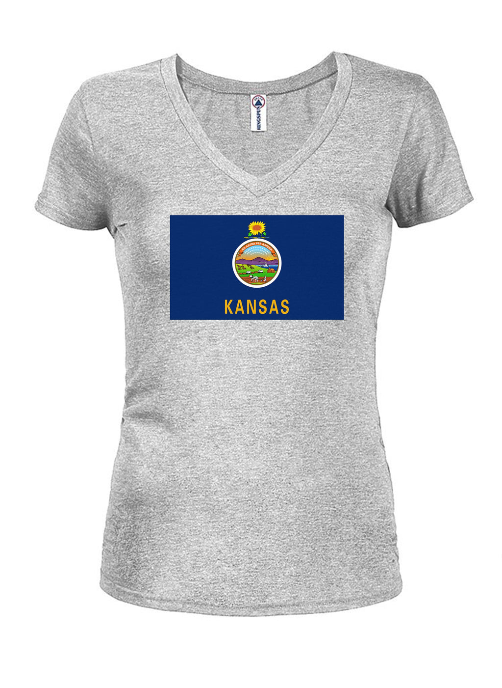 Kansas State Flag Juniors V Neck T-Shirt product image 3
