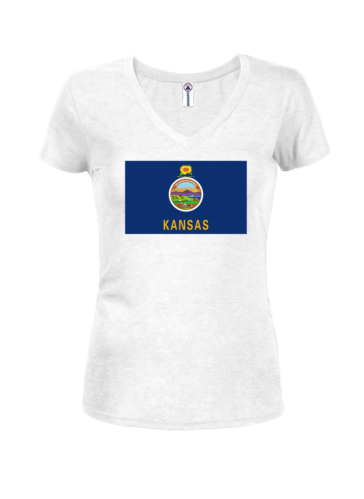 Kansas State Flag Juniors V Neck T-Shirt product image 2