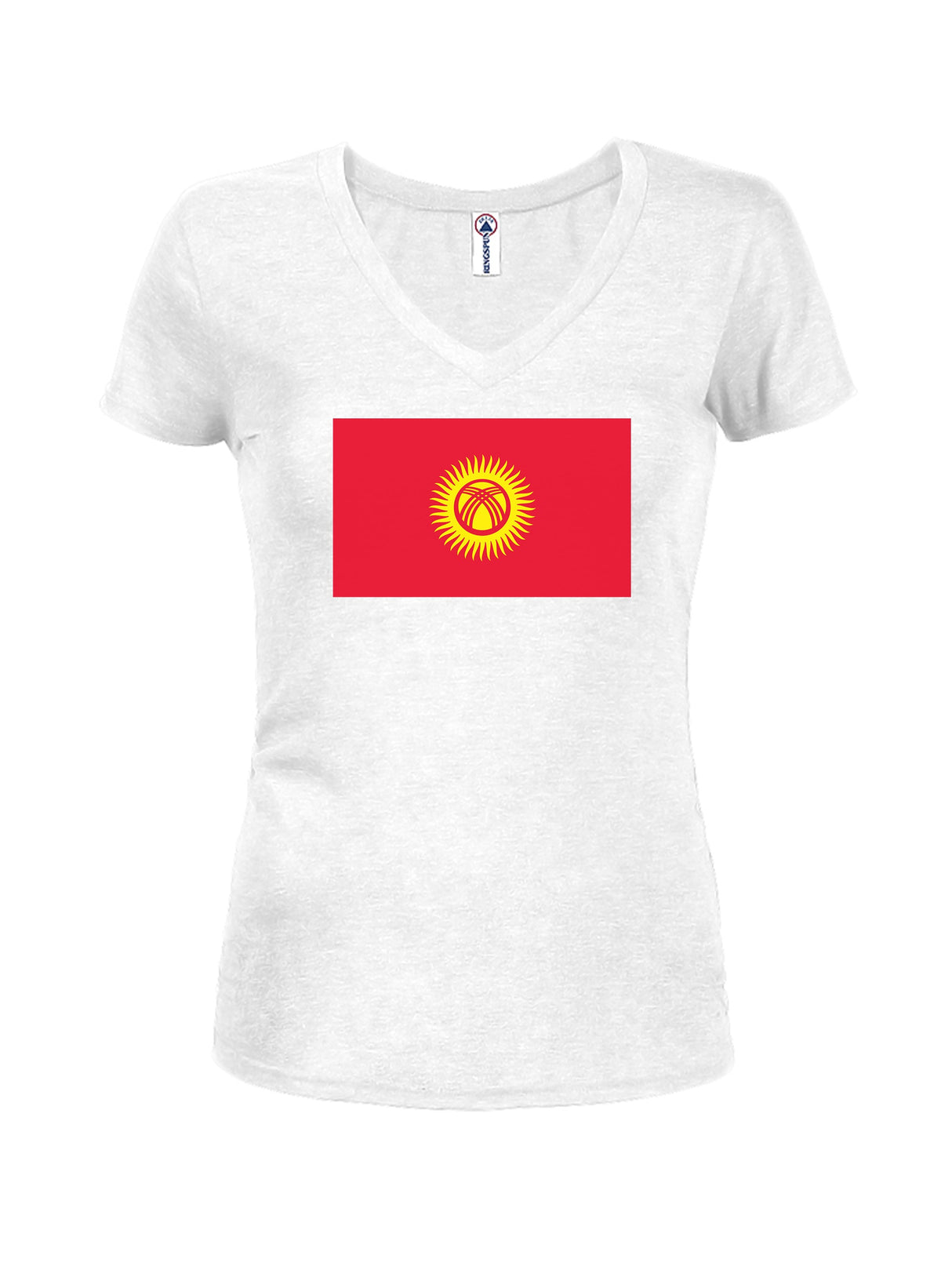 Kyrgyzstani Flag Juniors V Neck T-Shirt product image 2