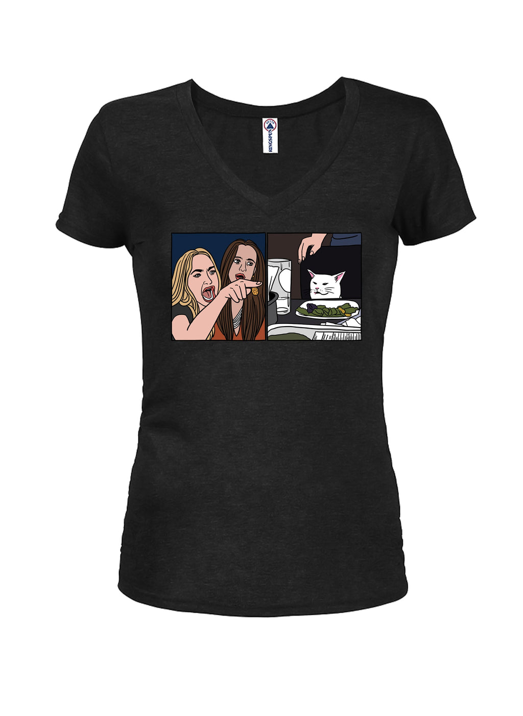 Lady Cat Juniors V Neck T-Shirt product image 1