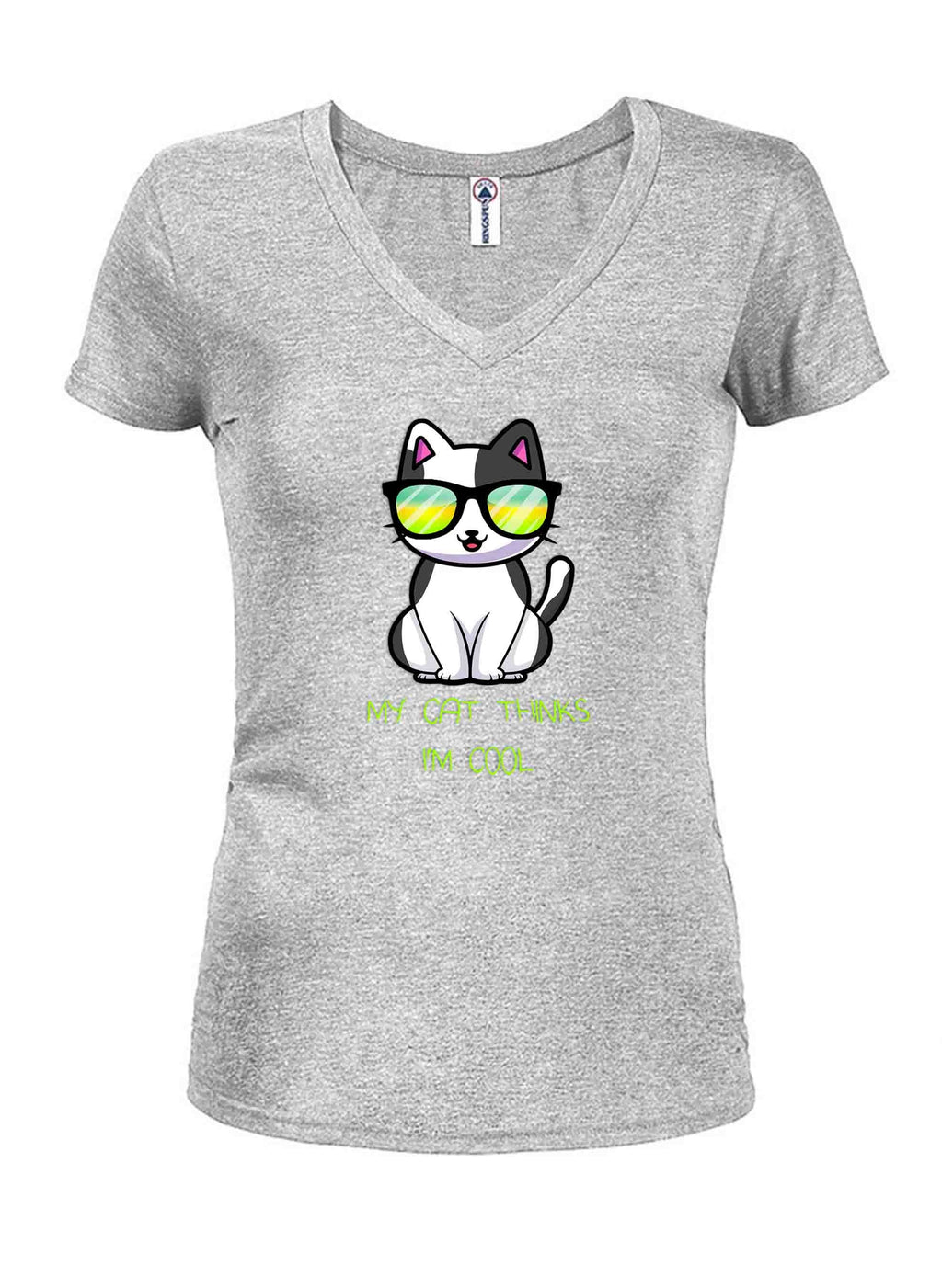My Cat Thinks I'm Cool Juniors V Neck T-Shirt product image 3