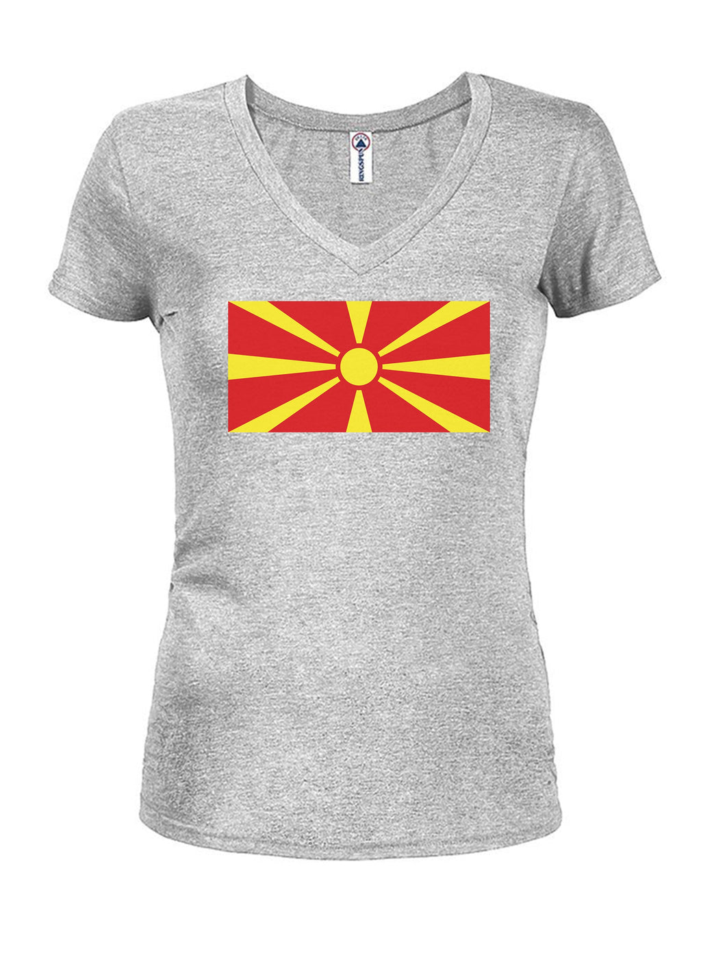 Macedonian Flag Juniors V Neck T-Shirt product image 3