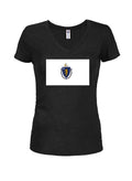 Massachusetts State Flag Juniors V Neck T-Shirt product image 1