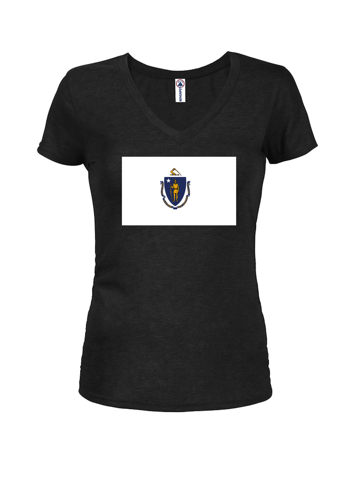 Massachusetts State Flag Juniors V Neck T-Shirt product image 1