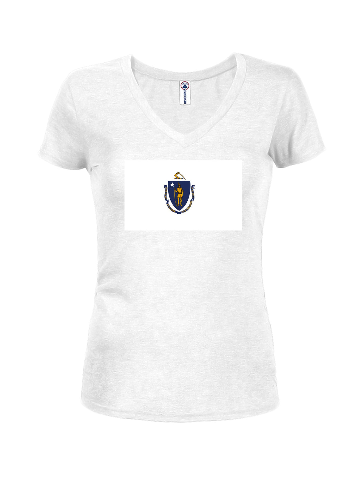 Massachusetts State Flag Juniors V Neck T-Shirt product image 3